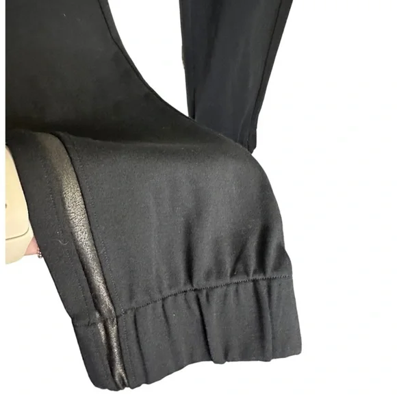 SPANX Black Track Legging Joggers with Faux Leather Side StripesSize: Large